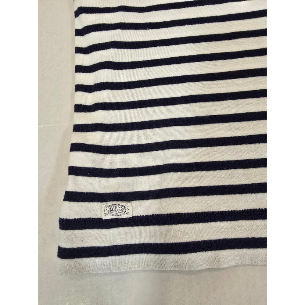 Lauren Jeans Co. Striped T-Shirt‎ Women's 2X Blue White Short Sleeve - Picture 7 of 8